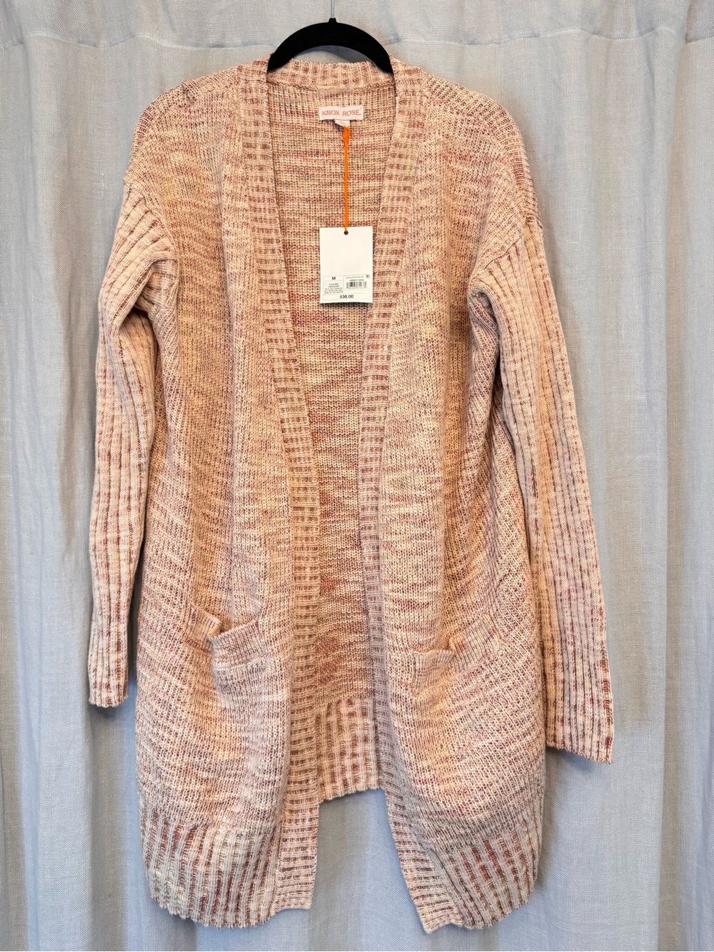 NWT Knox Rose Cozy Marled Open Front Cardigan Sz M
